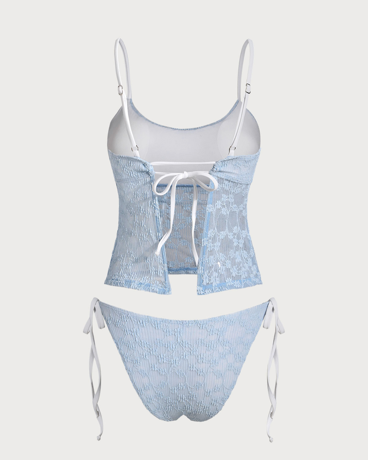 Mavi Dantelli Kontrast Tankini Mayo