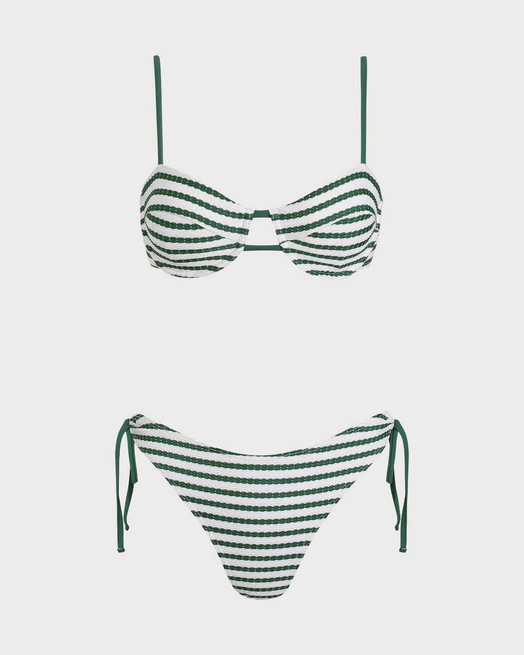 Yeşil Çizgili Balenli Bikini Takımı