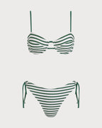 Yeşil Çizgili Balenli Bikini Takımı