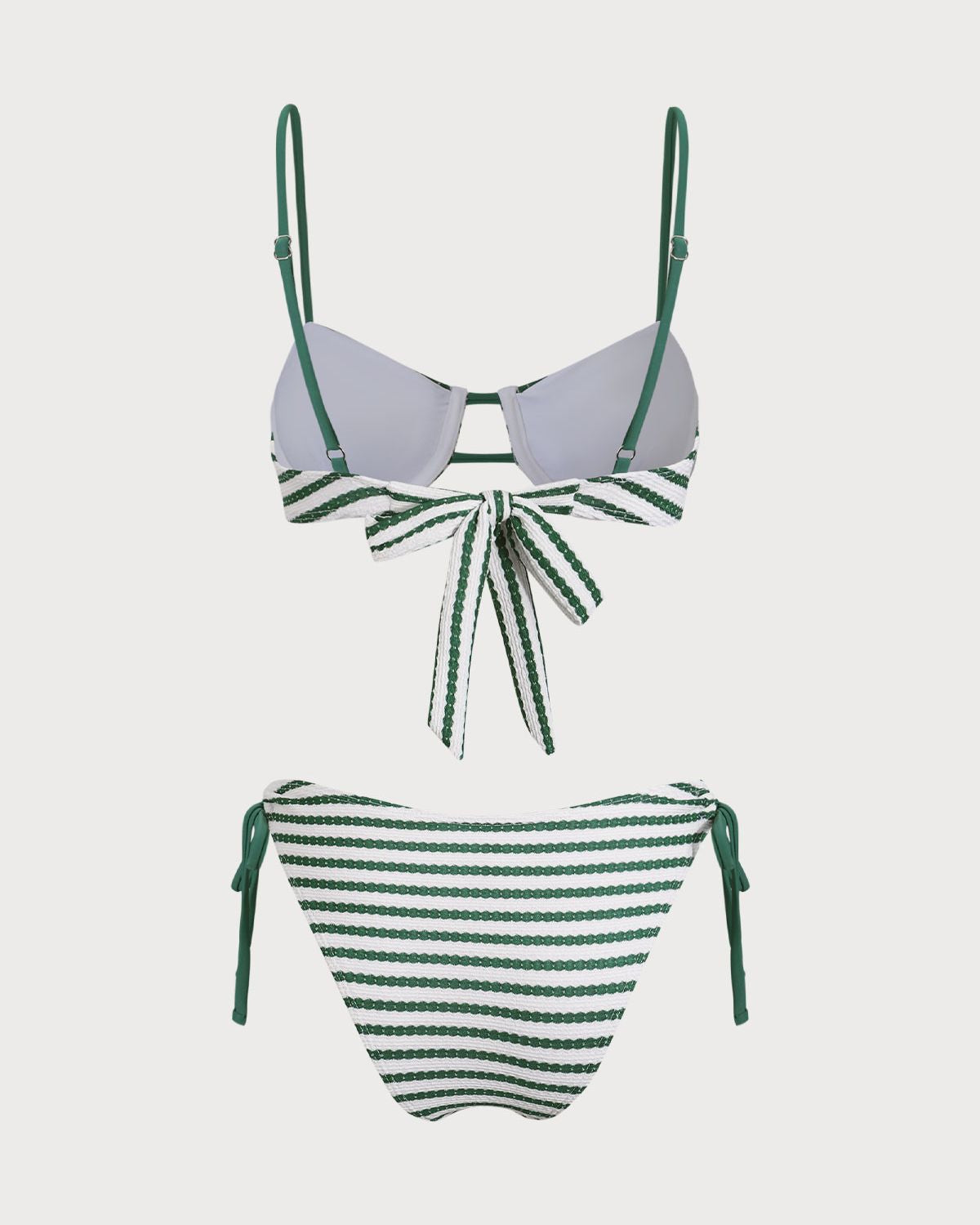 Yeşil Çizgili Balenli Bikini Takımı