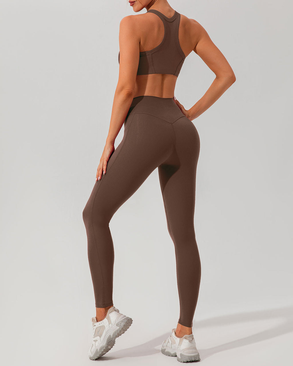 Kahverengi İ-Back Yoga Atlet