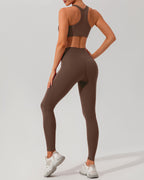 Kahverengi İ-Back Yoga Atlet