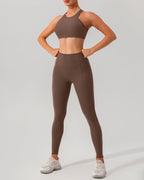 Kahverengi İ-Back Yoga Atlet