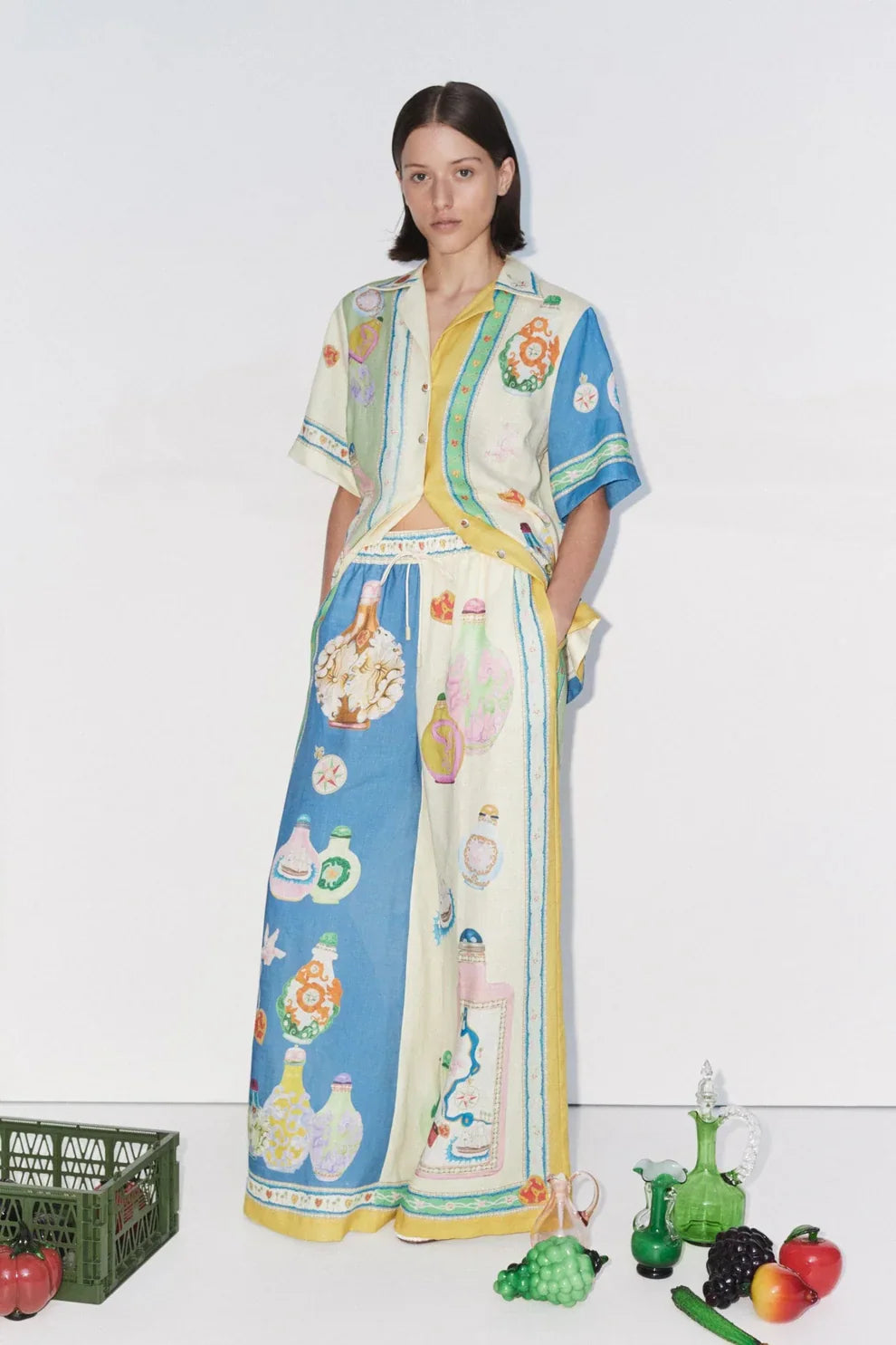 ELEN Renkli Desenli Pantolon Takımı