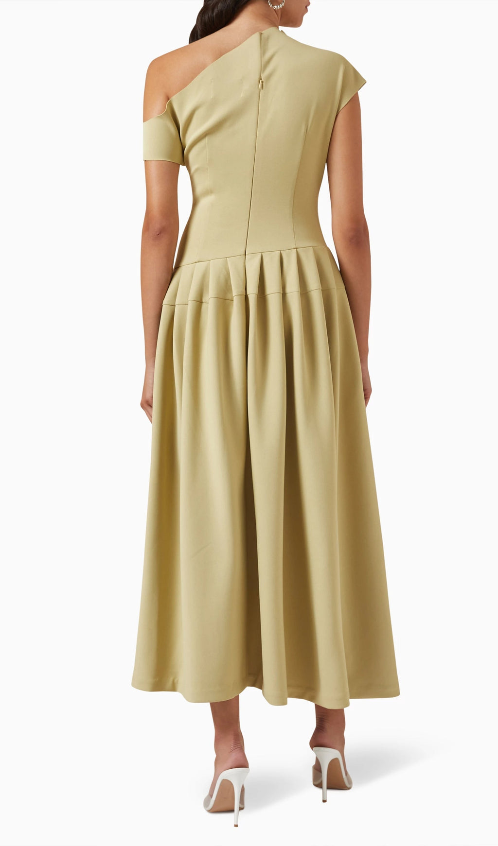 Matcha'Da Asimetri Tek Omuzlu Mayo Midi Elbise