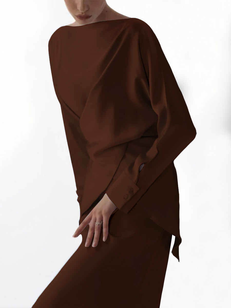 Zarif Çapraz Bağlamalı Düz Etek Takımı