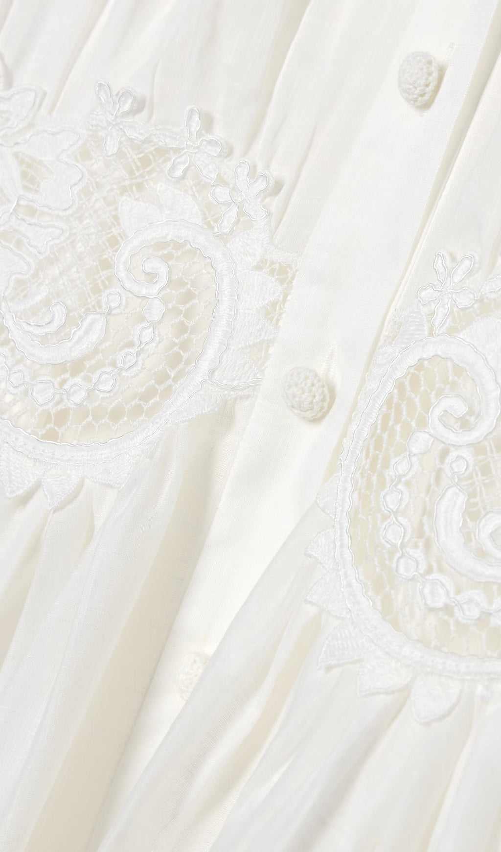 Dantel Kenarlı Pamuklu Tül Midi Elbise