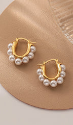 Vintage İnci Halka Küpeler