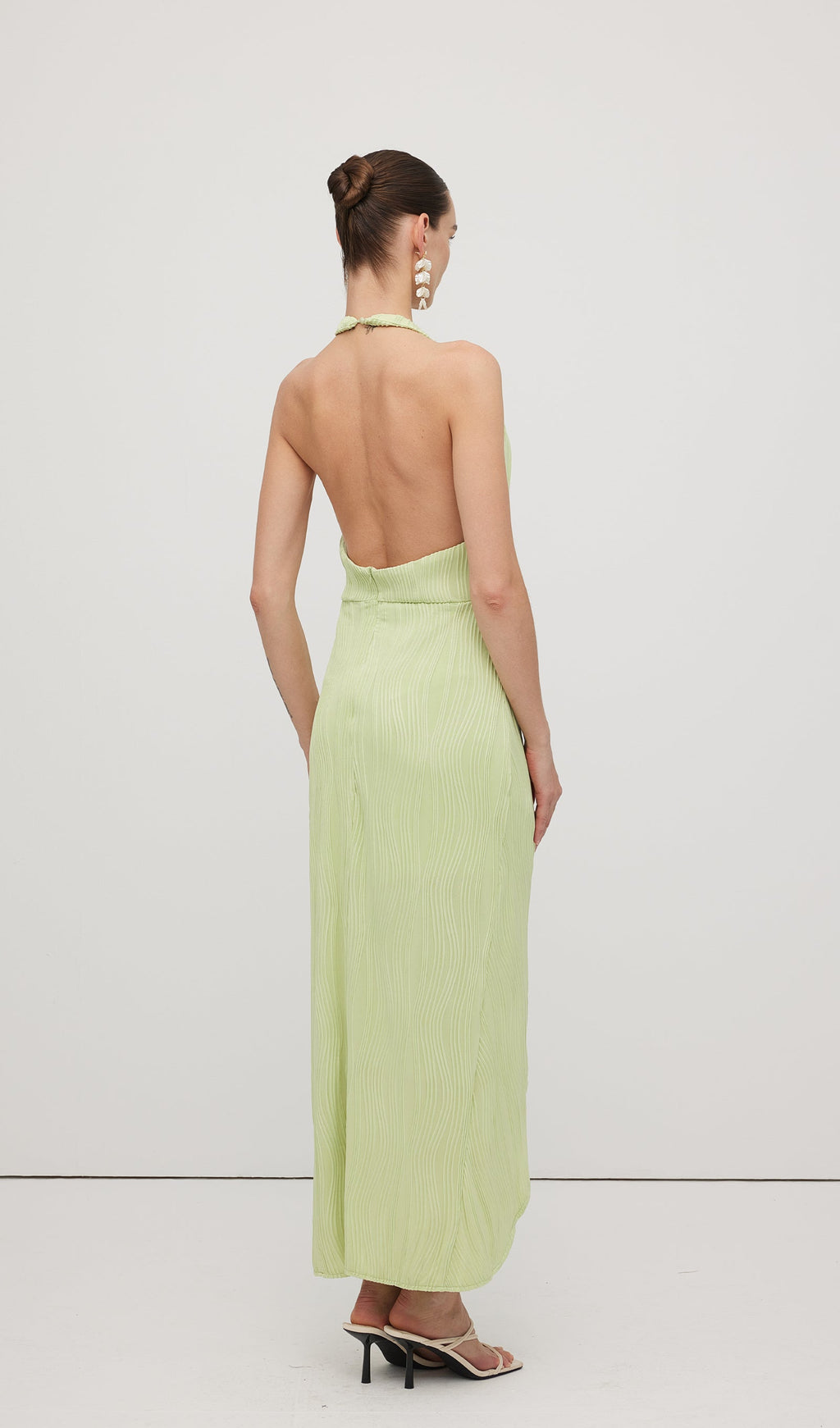 Düz Ribana Askılı Uzun Elbise