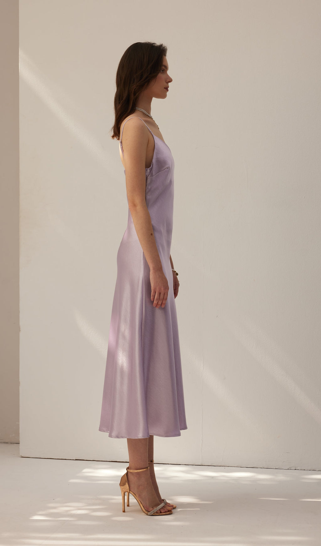 Saten Yelek Midi Elbise