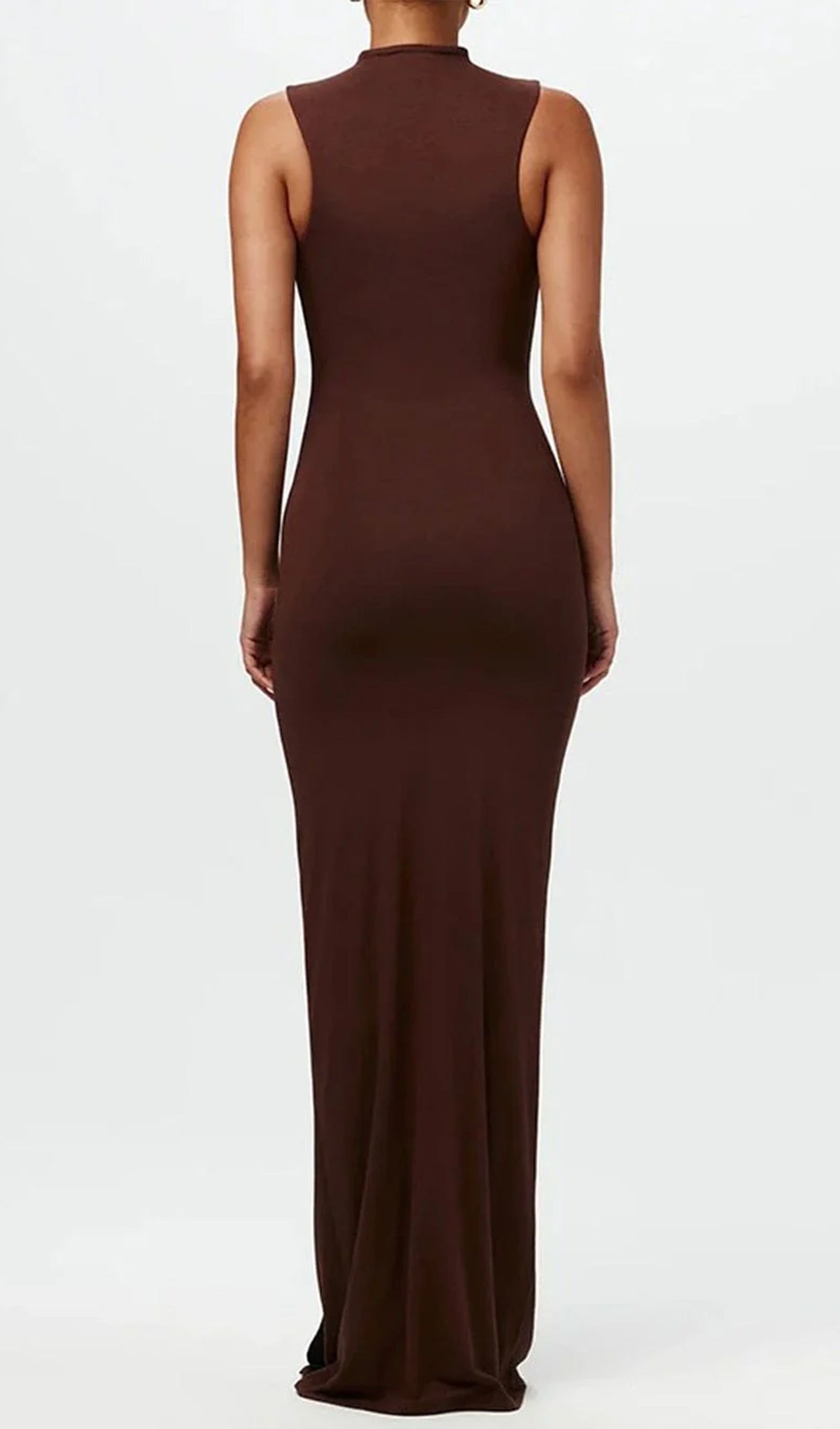 Düz Vücuda Oturan Büzgülü Uzun Elbise