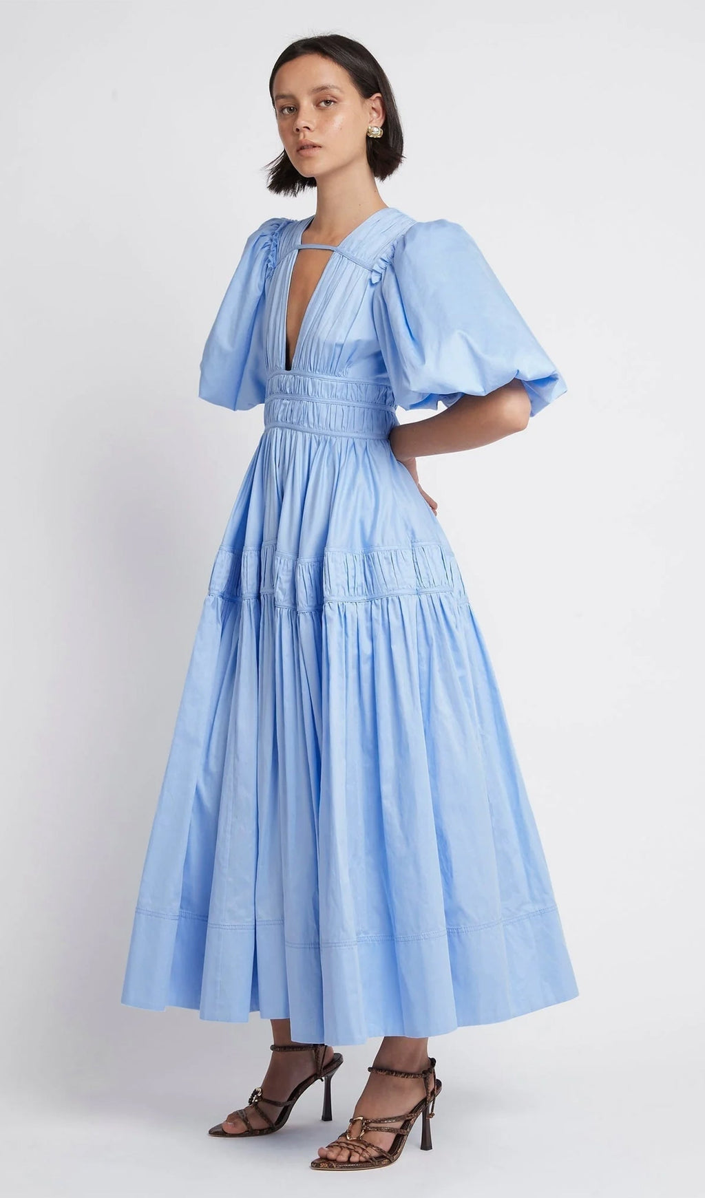 Fallingwater Fırfırlı Midi Elbise