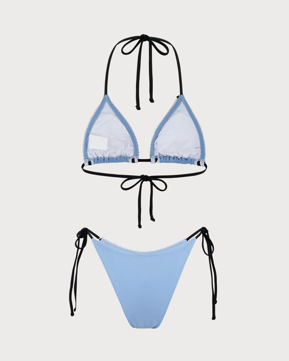Mavi Kontrast Dantel Bikini Takımı