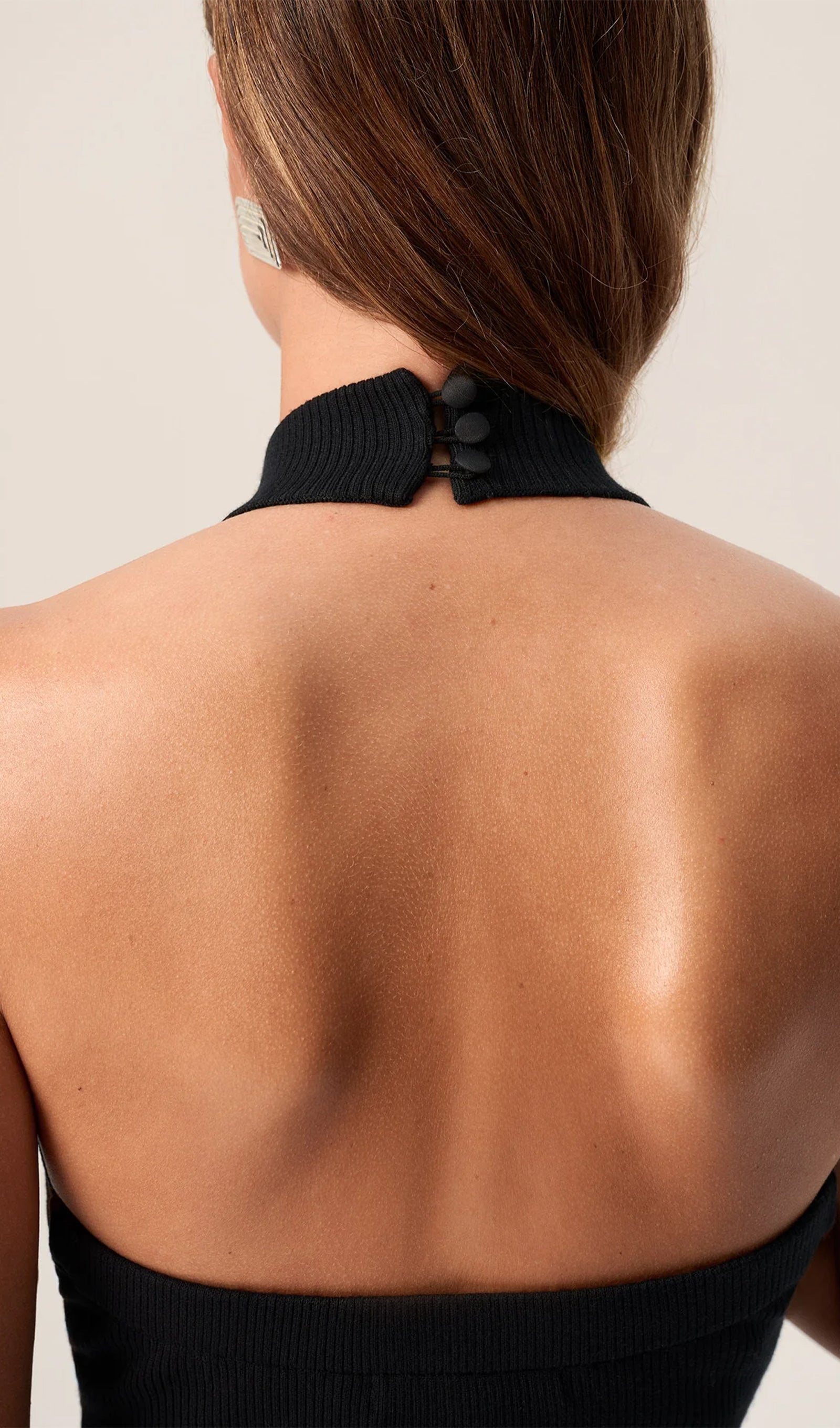 İki Parçalı Halter Yaka Midi Elbise