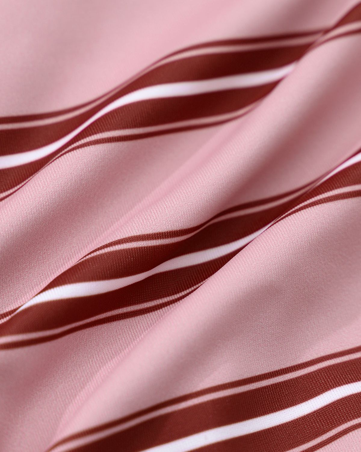 Pembe Çizgili Fırfırlı Halter Bikini Takımı
