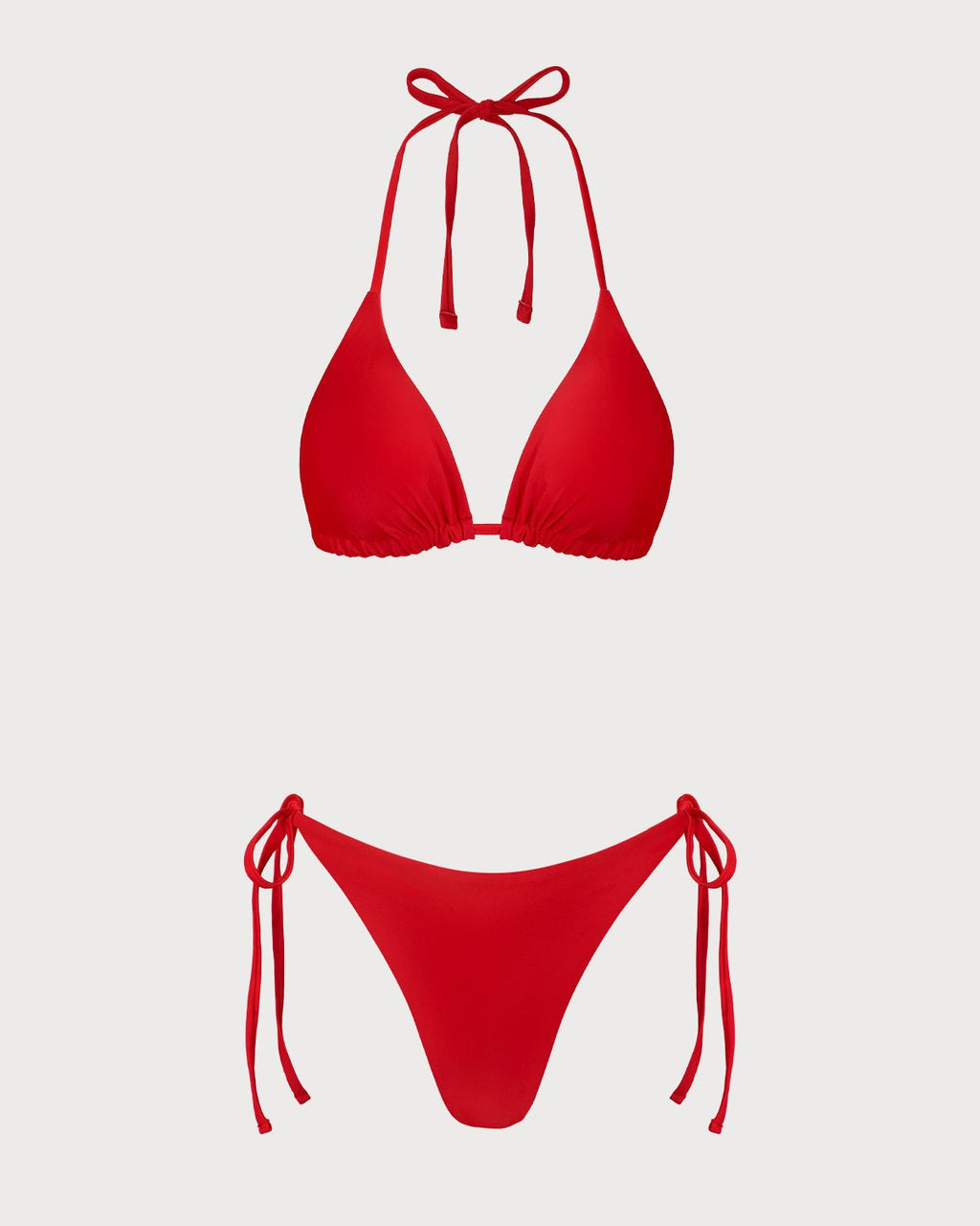 Kırmızı Çiçekli Çift Taraflı Bikini Takımı