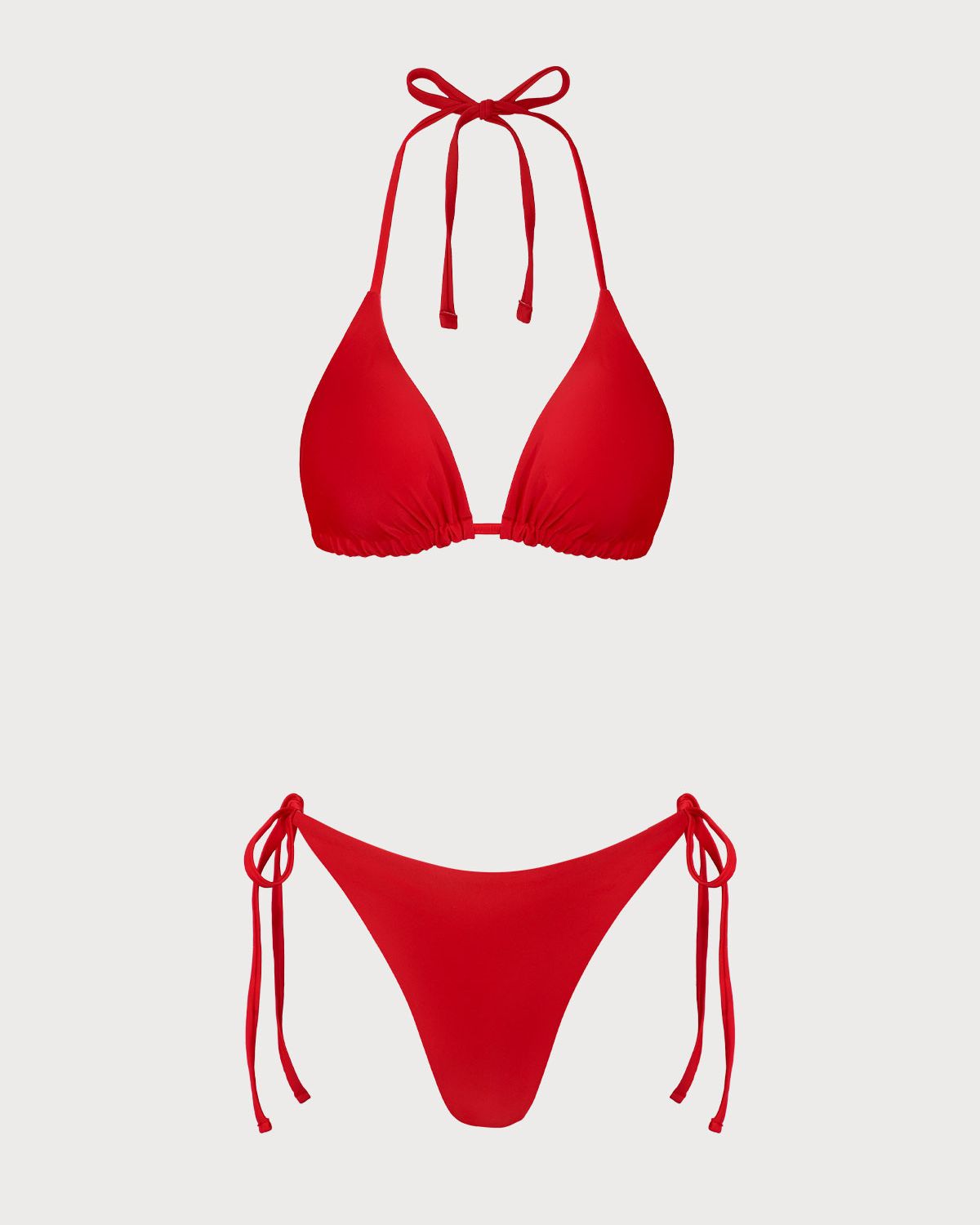 Kırmızı Çiçekli Çift Taraflı Bikini Takımı