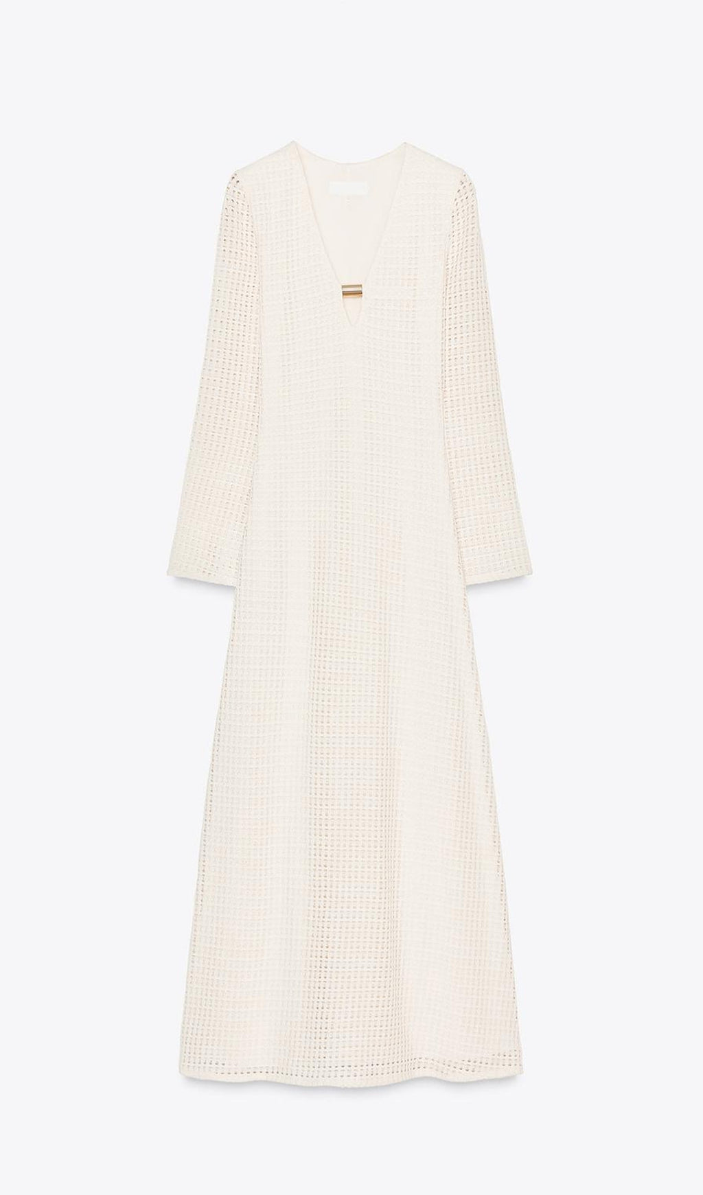 Düz Tığ İşi Midi Elbise