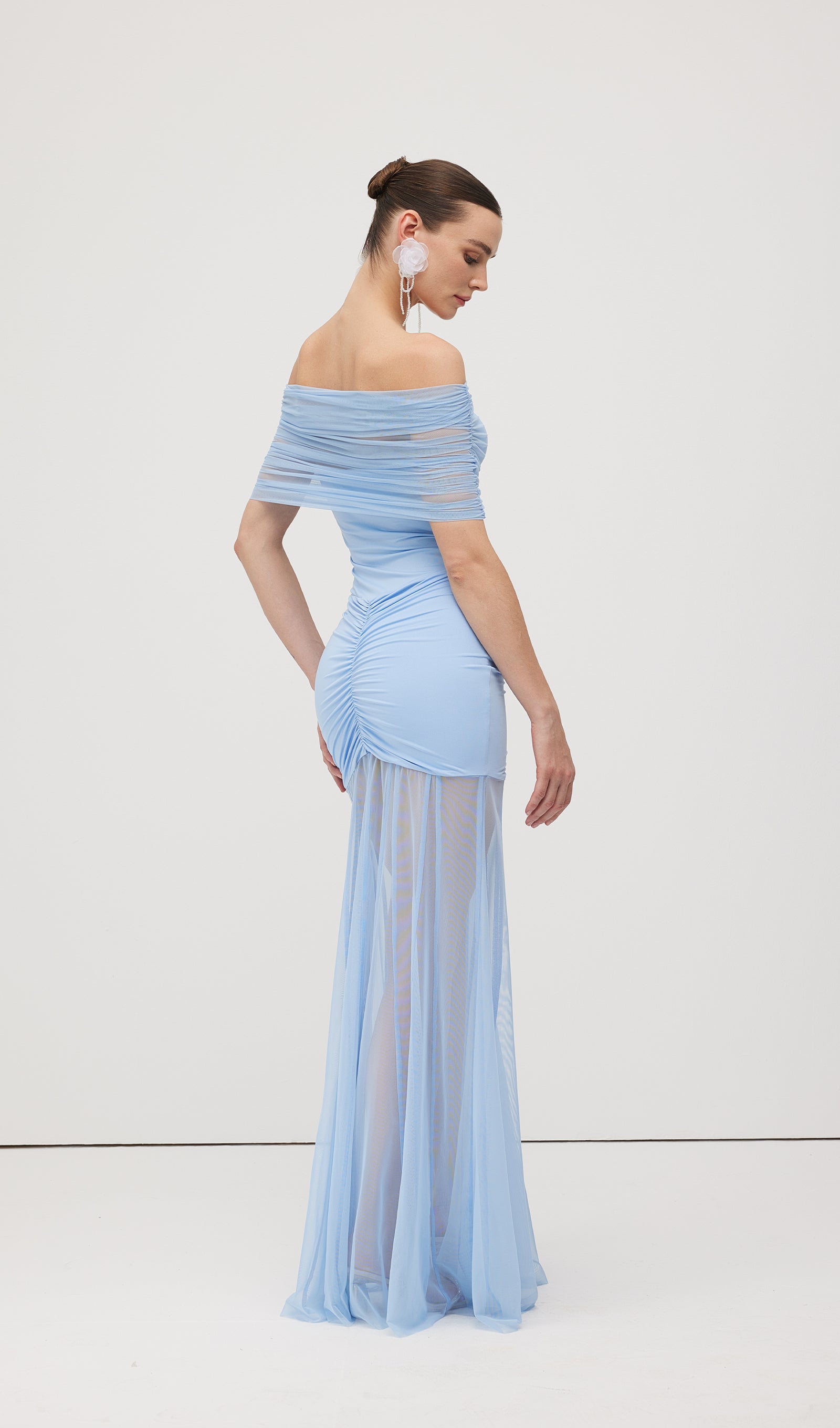 Slinky Omuz Açık Maksi Elbise