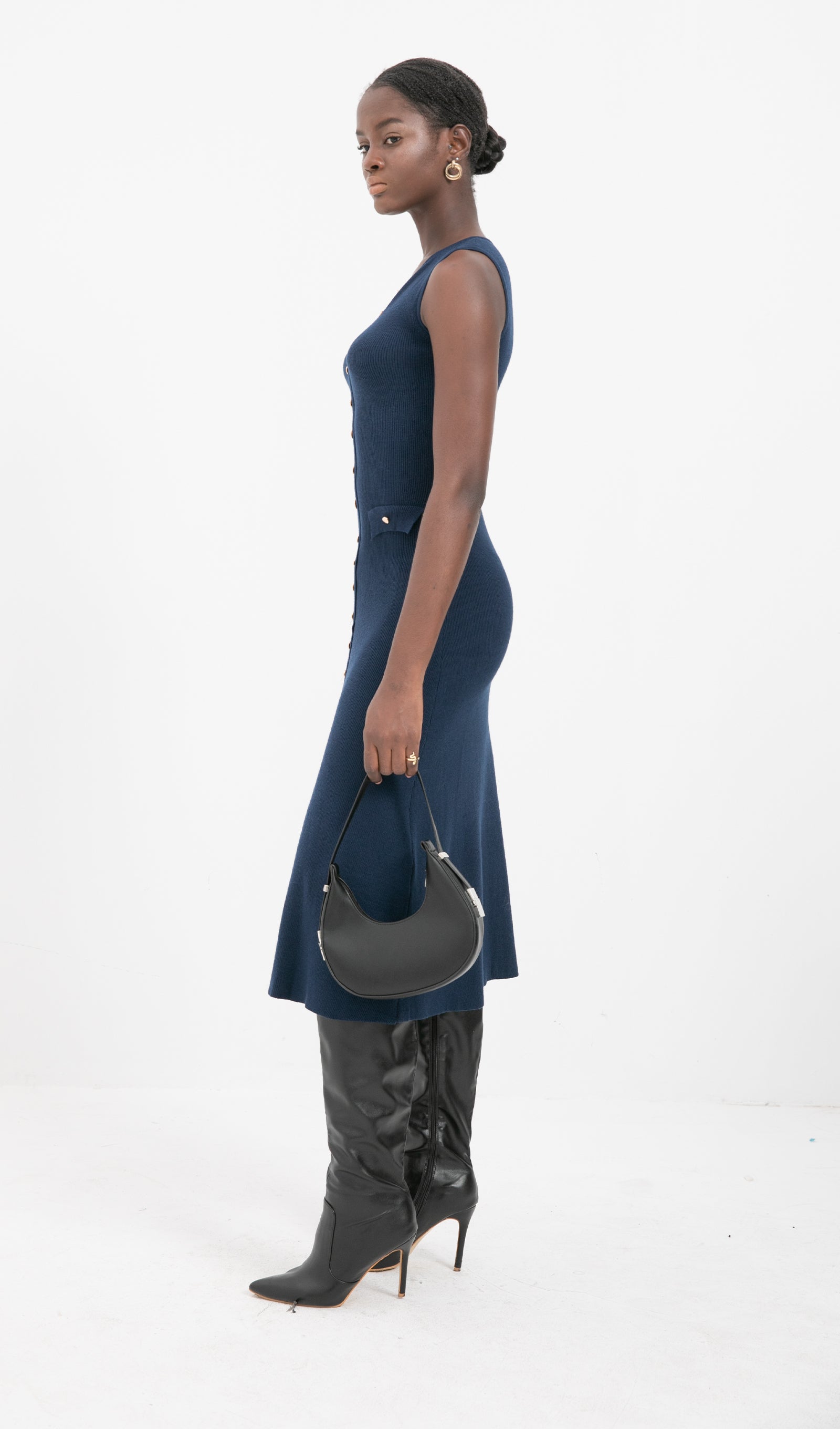 Trend A Kesim Örme Midi Elbise