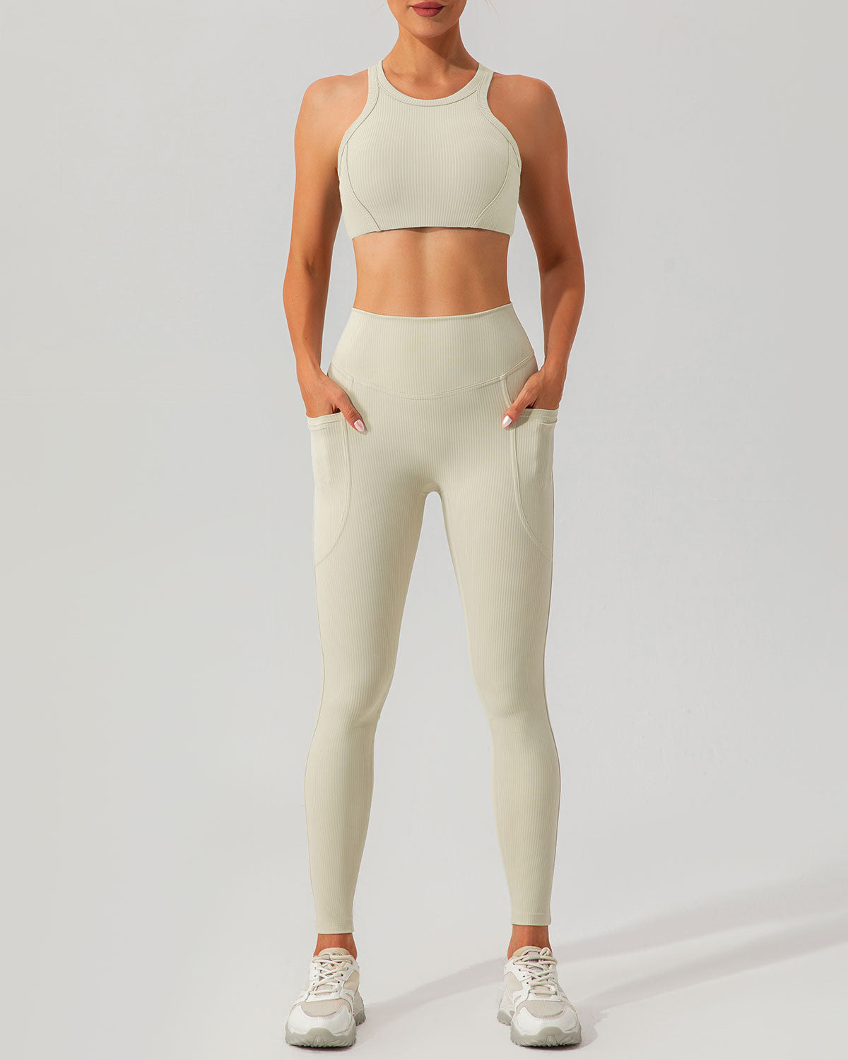 Bej Sırtlı Yoga Atlet