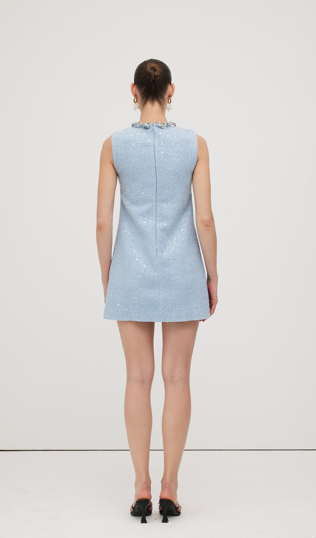 Pullu Buklet Mini Elbise