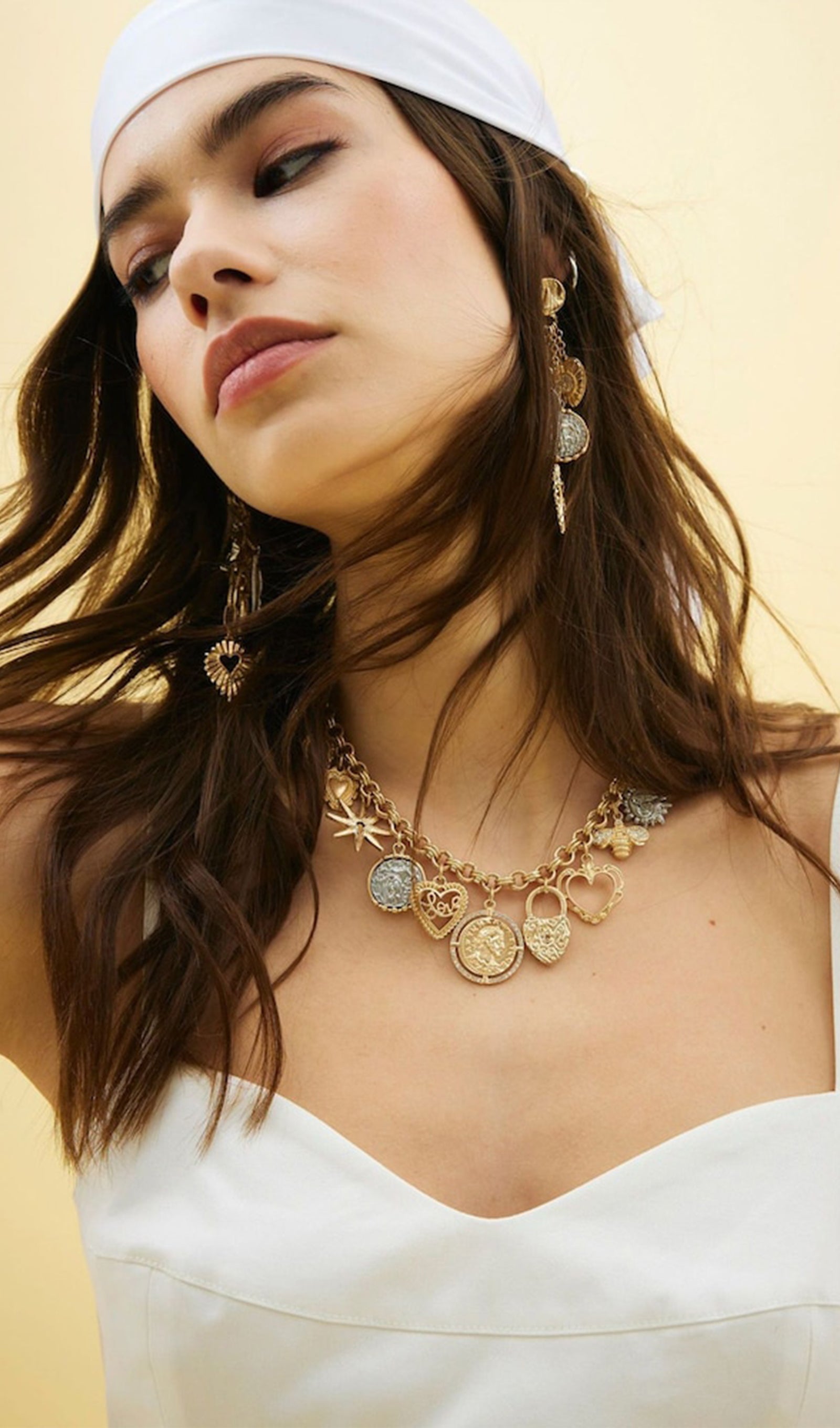 Beyaz Askılı Korse Midi Elbise