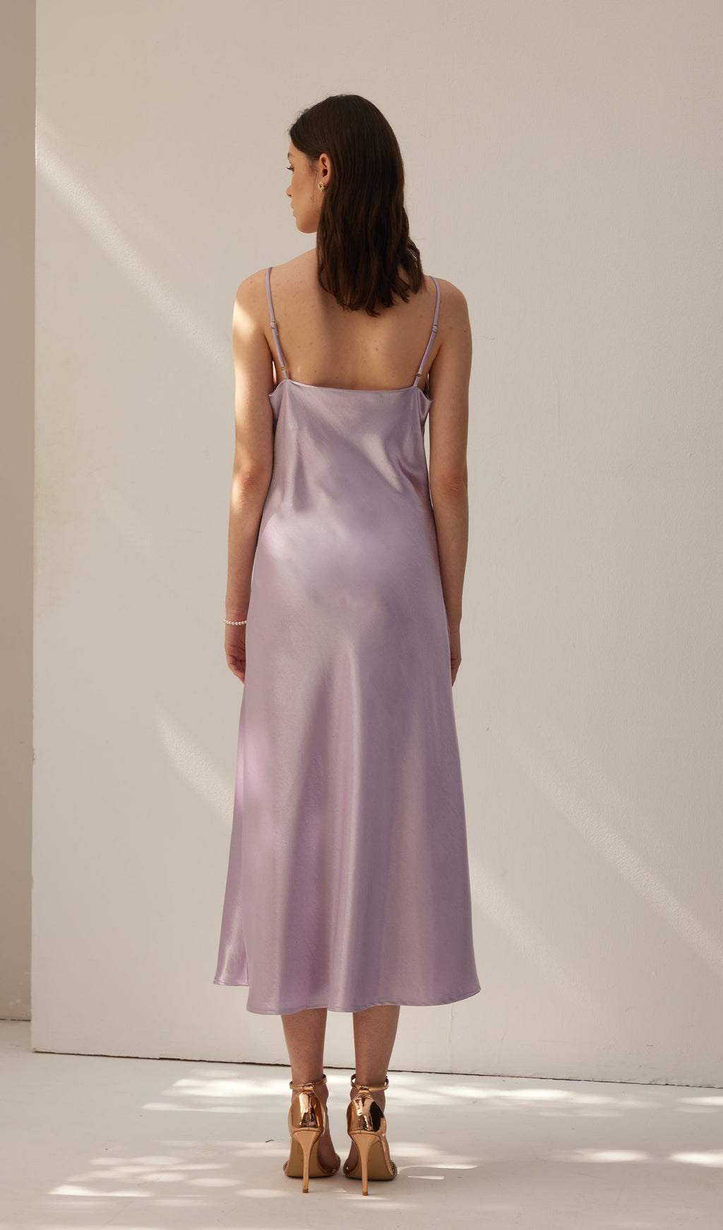 Saten Yelek Midi Elbise