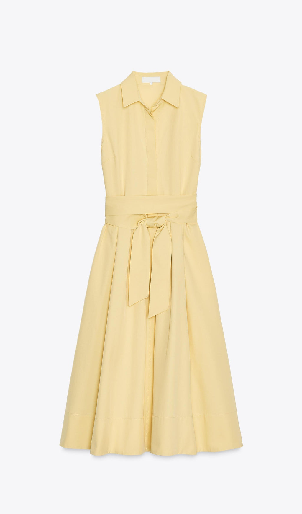 Kolsuz Kemerli Gömlek Midi Elbise