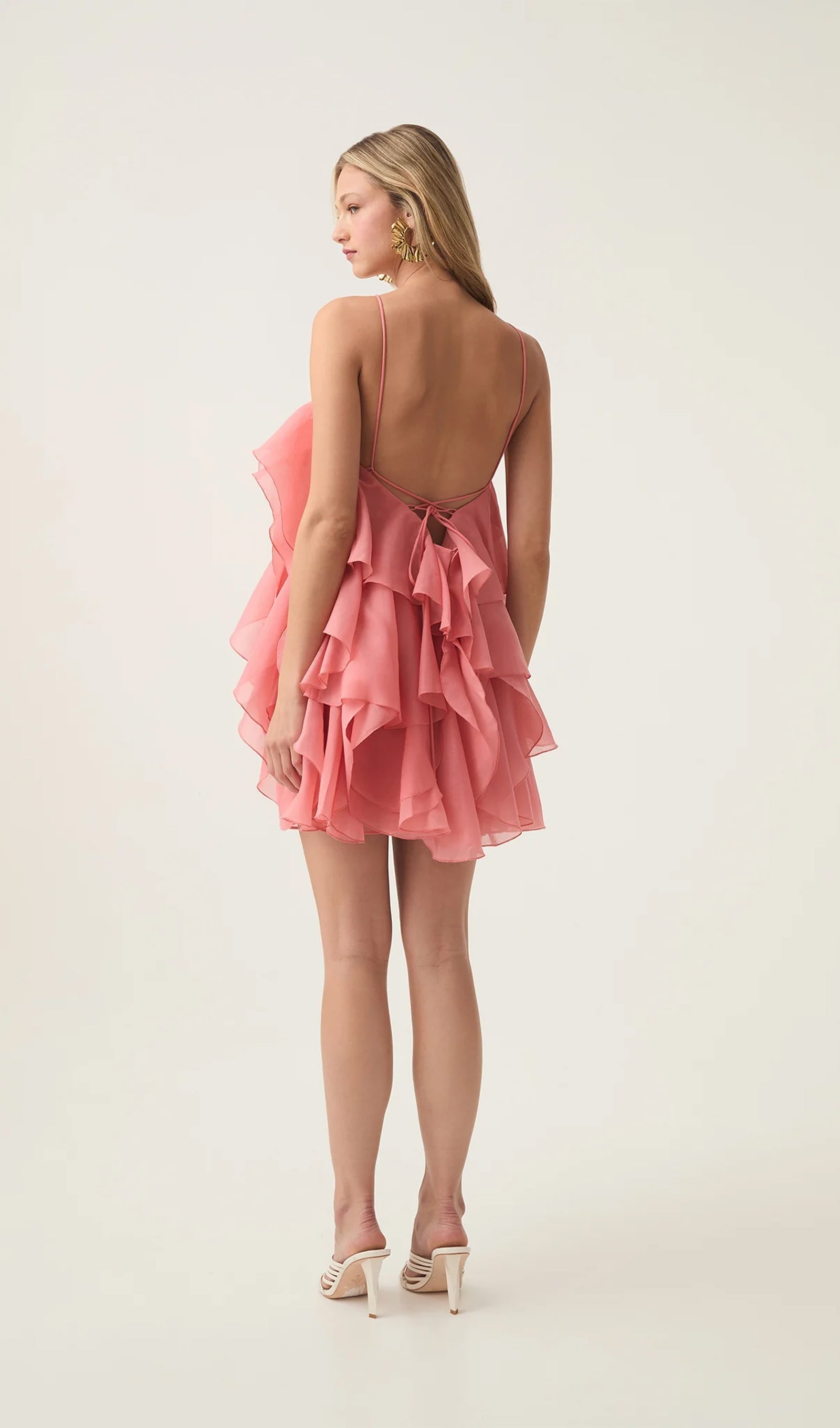 Askılı Katmanlı Mini Elbise