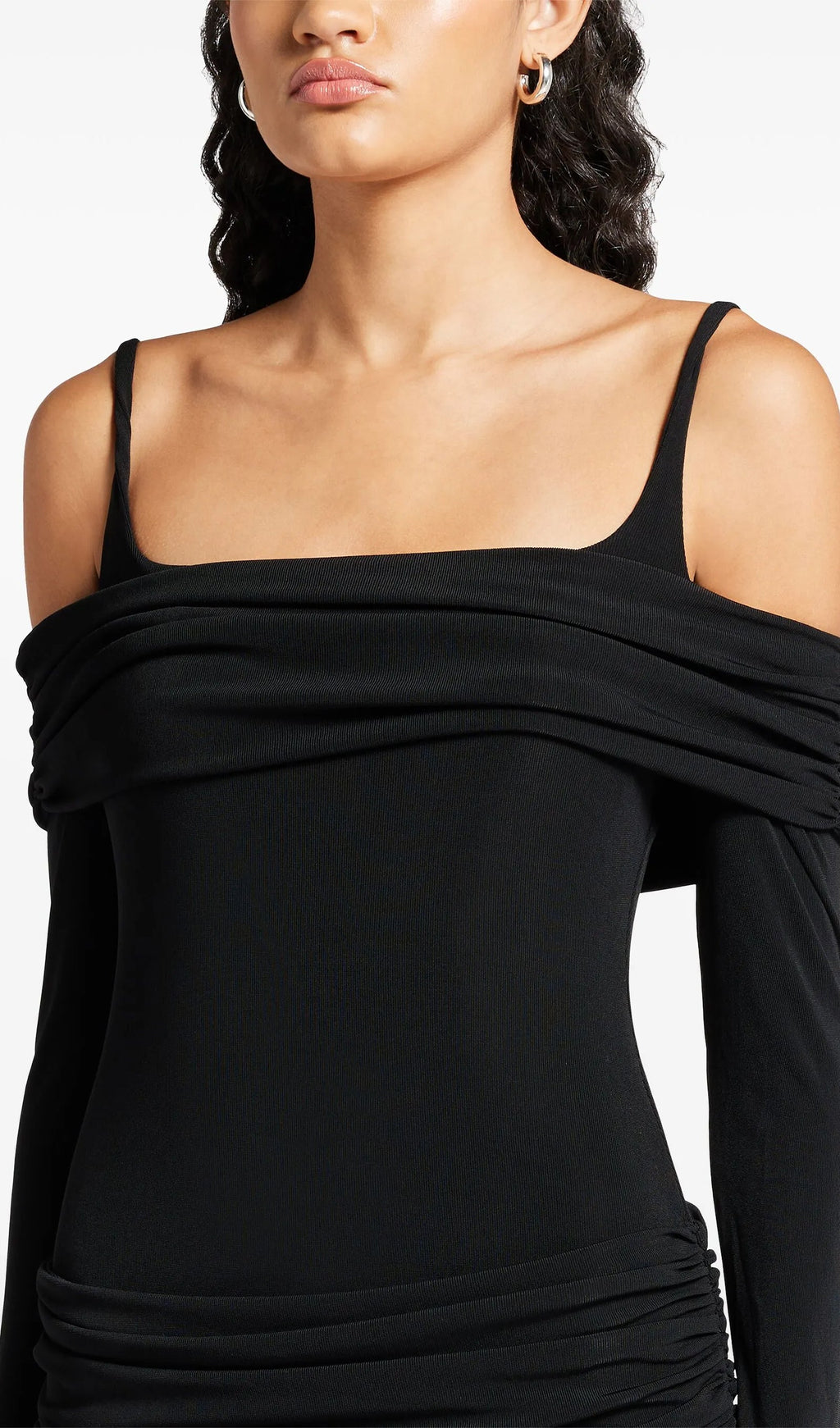 Omuz Açık Slip Uzun Elbise