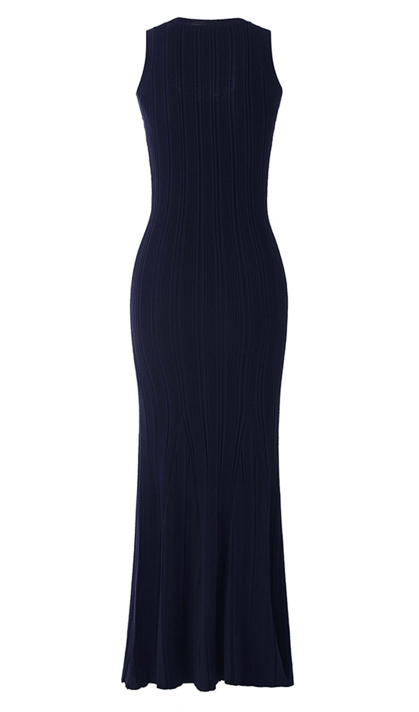 Metalik Düğmeli Örme Midi Elbise