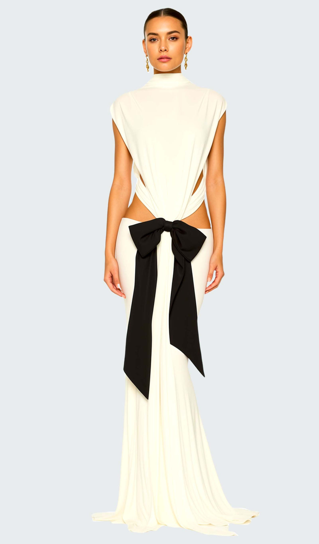 Jersey Kesim Detaylı Uzun Elbise