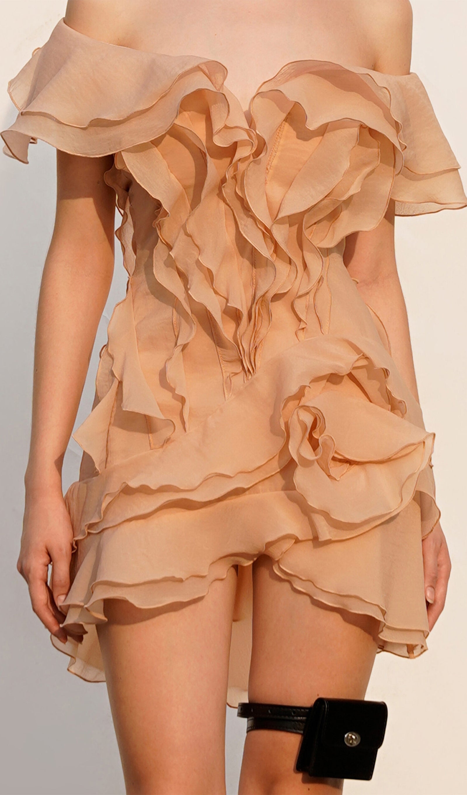 Katmanlı Volanlı Mini Elbise