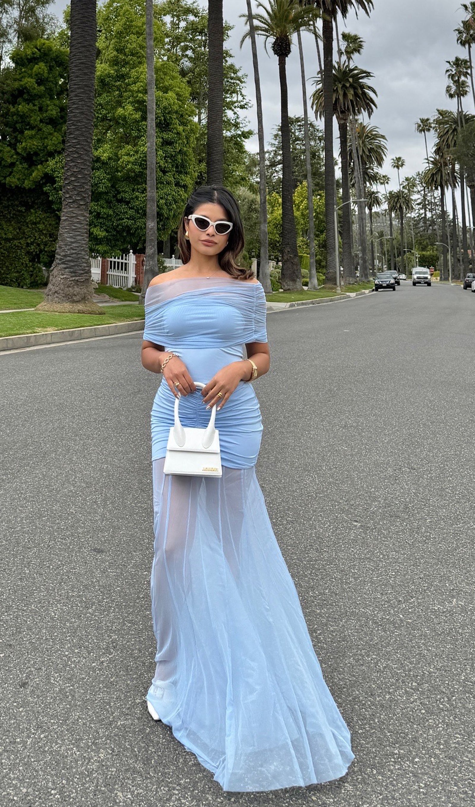 Slinky Omuz Açık Maksi Elbise