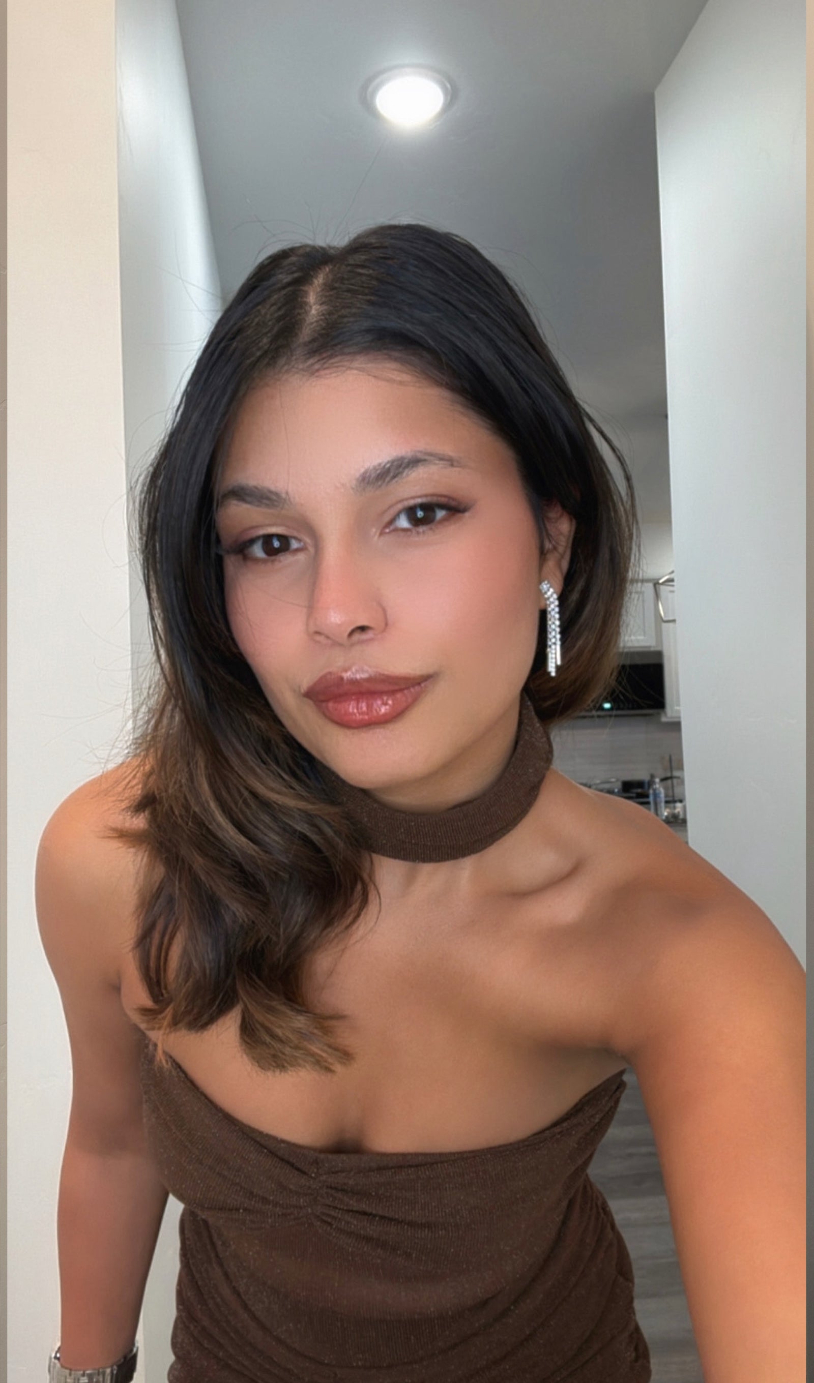 Omuzları Açık Transparan Uzun Elbise