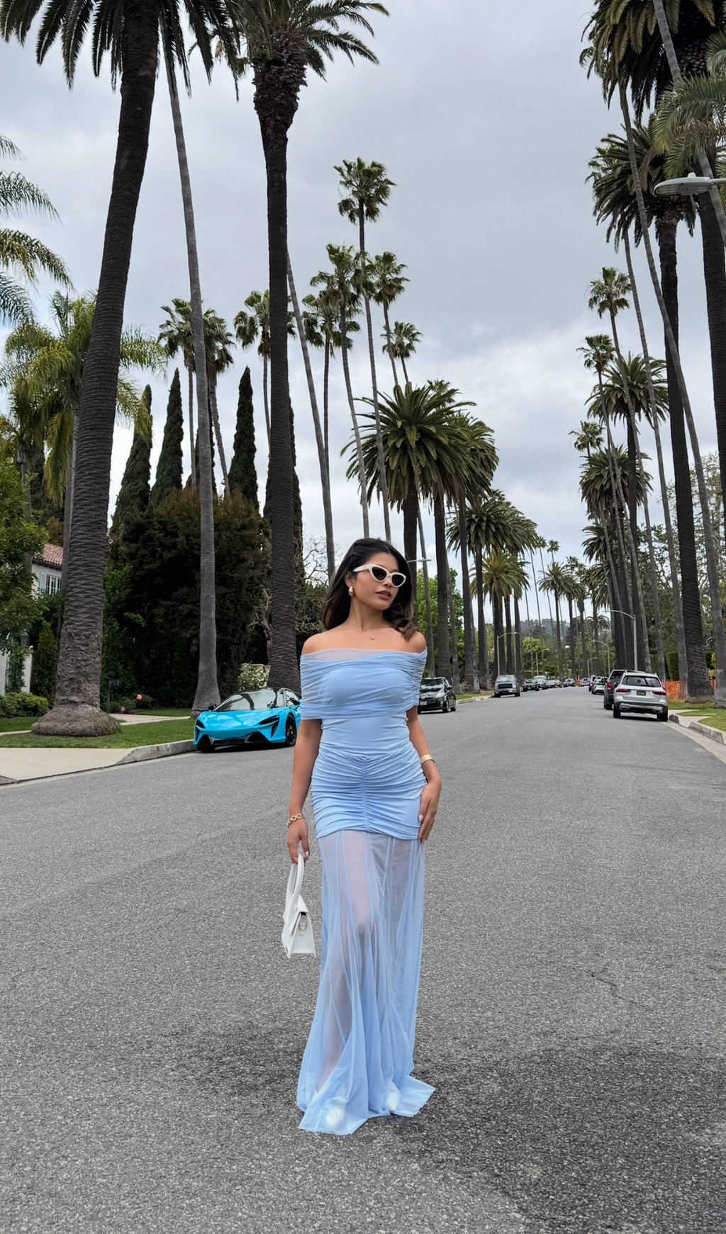 Slinky Omuz Açık Maksi Elbise