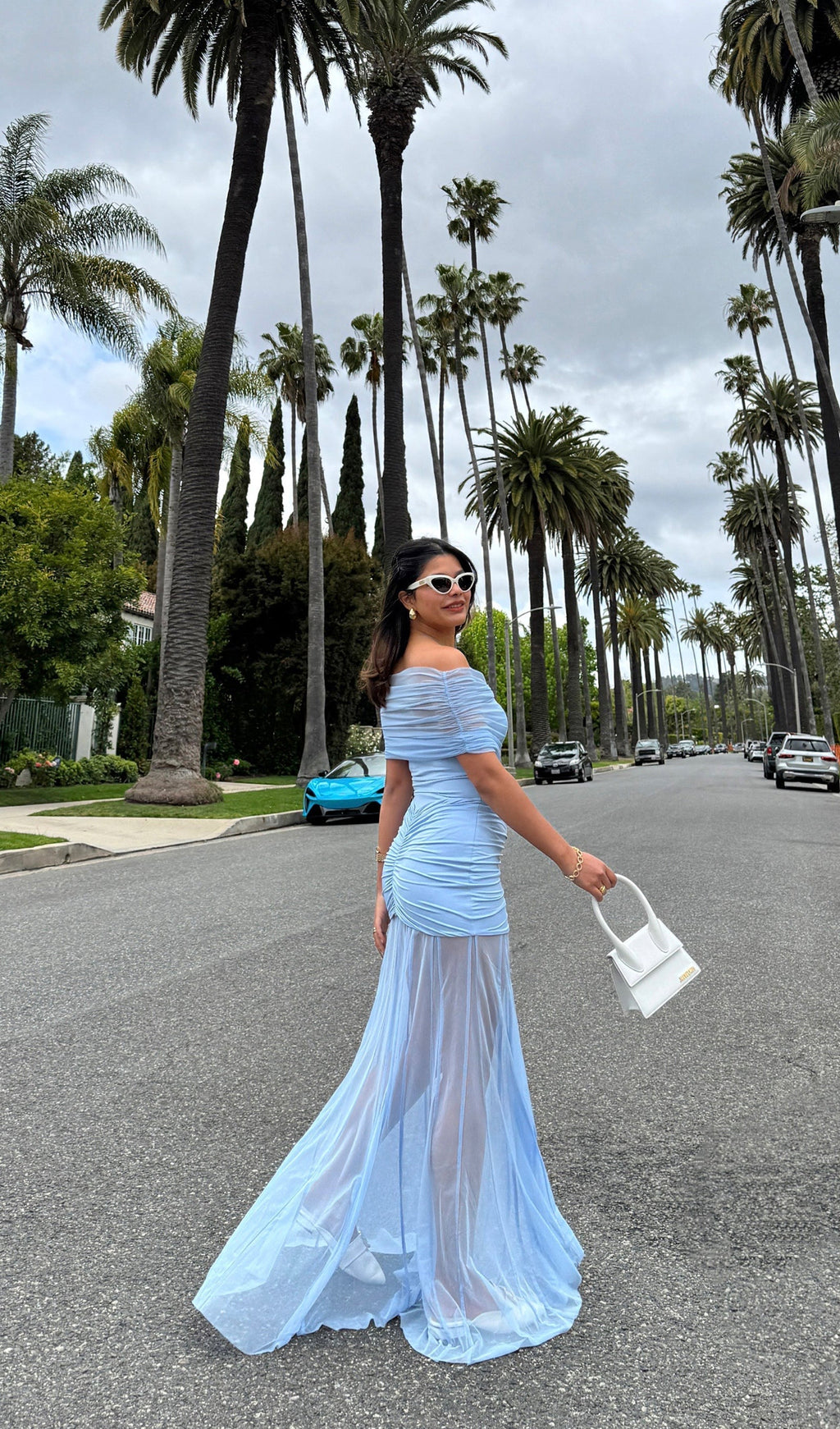 Slinky Omuz Açık Maksi Elbise