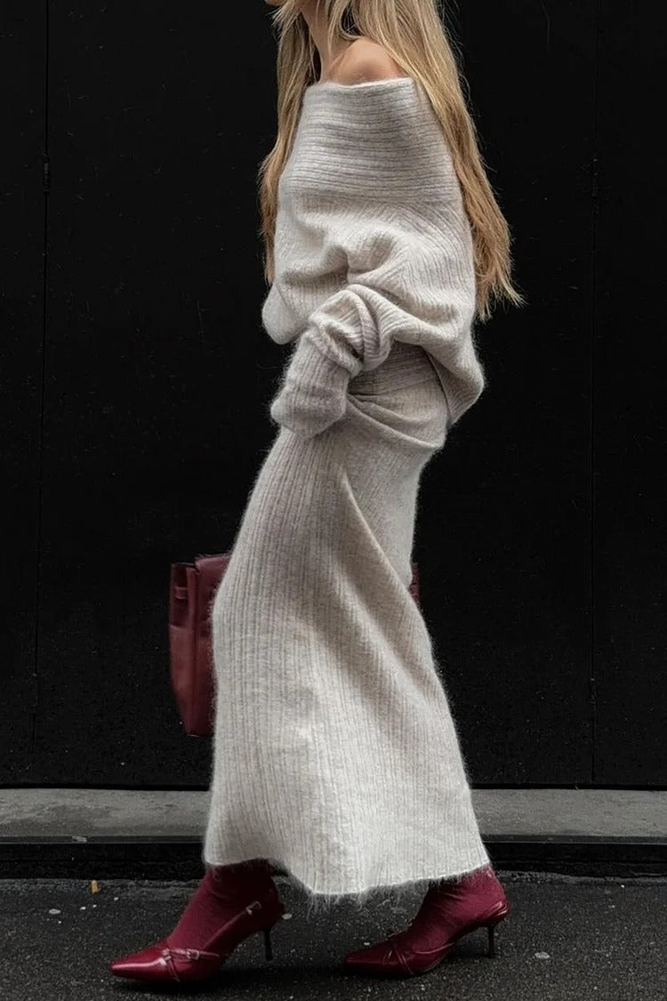 ELENYA | Gri Triko Takım