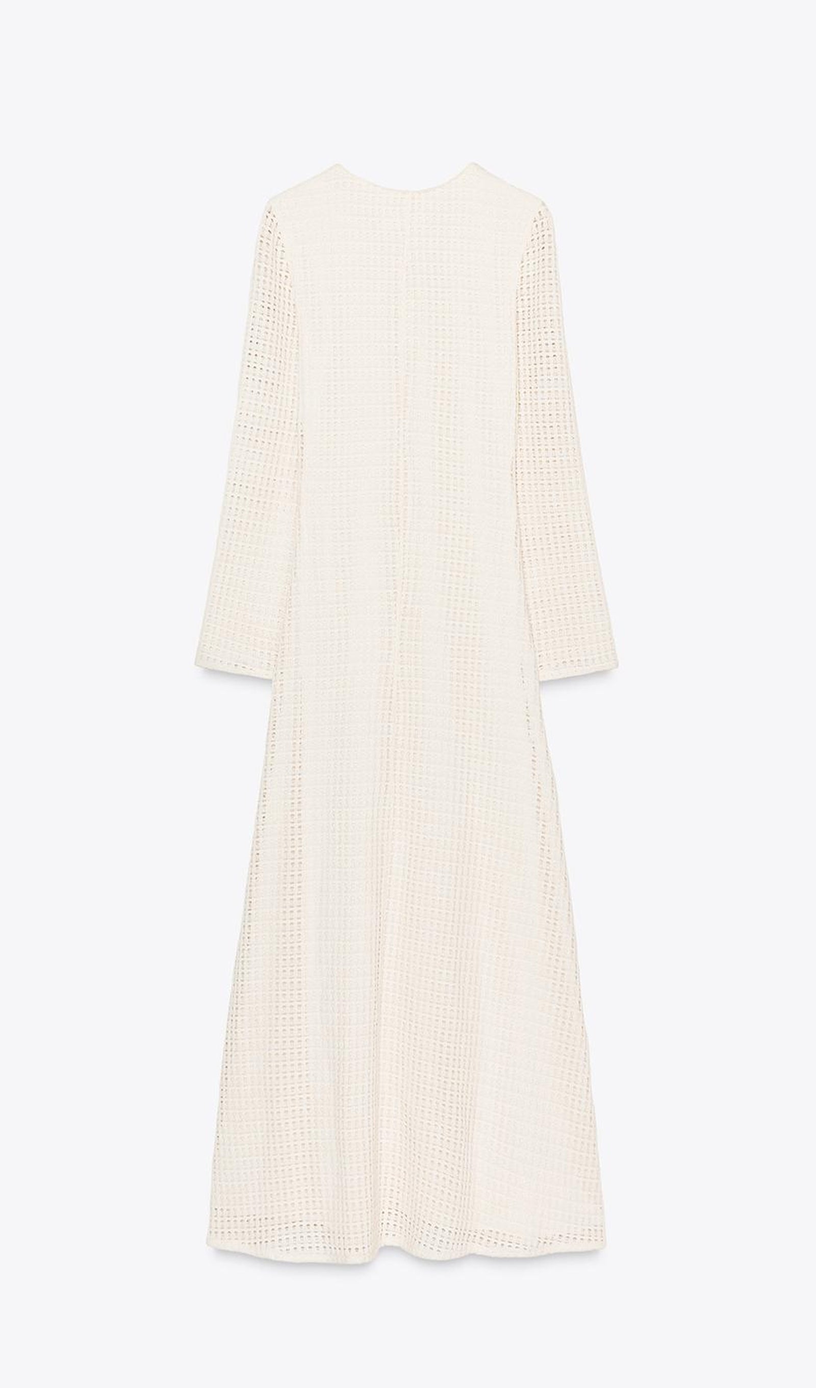 Düz Tığ İşi Midi Elbise