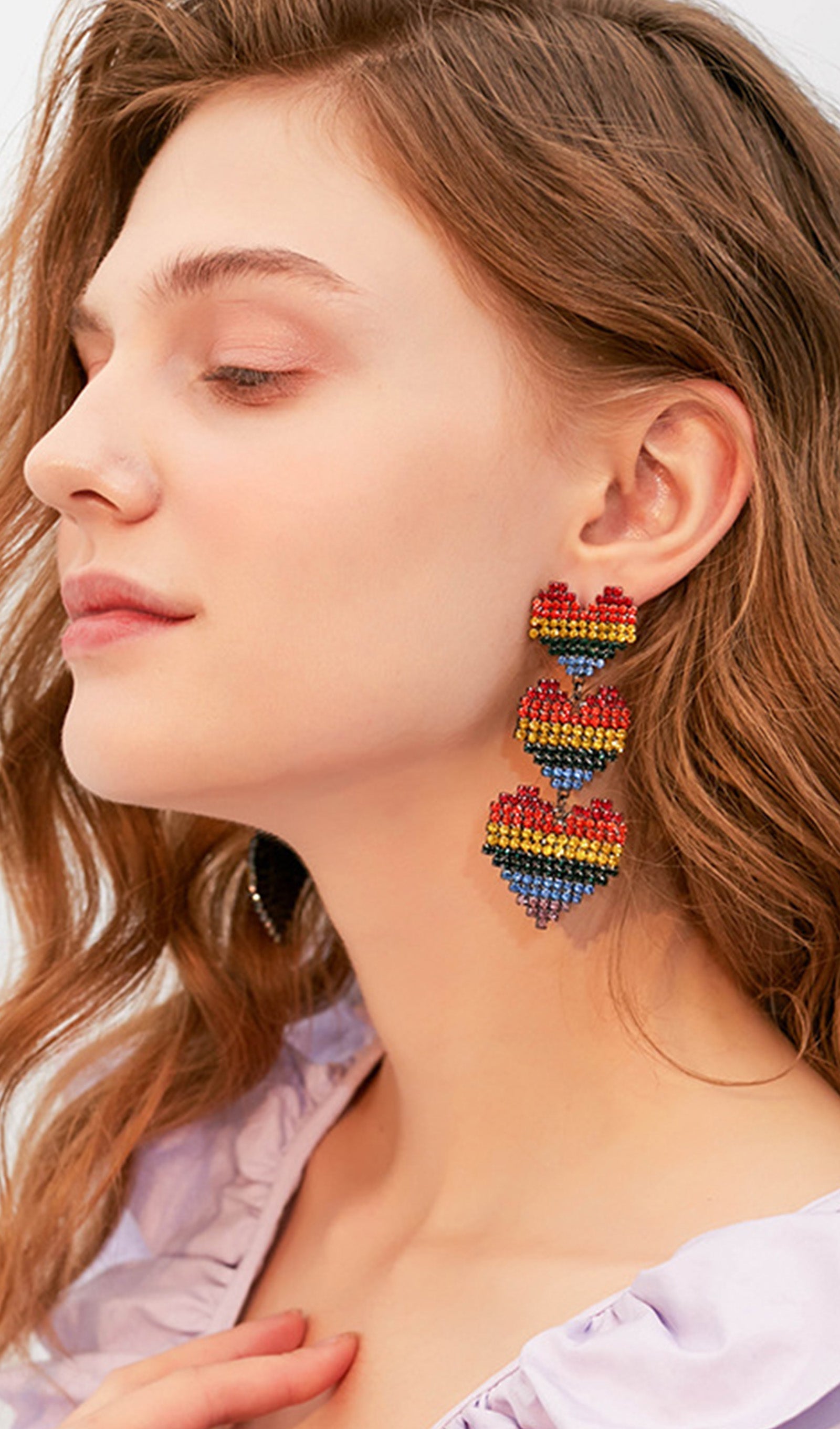 Kalp Sallantılı Damla Küpeler