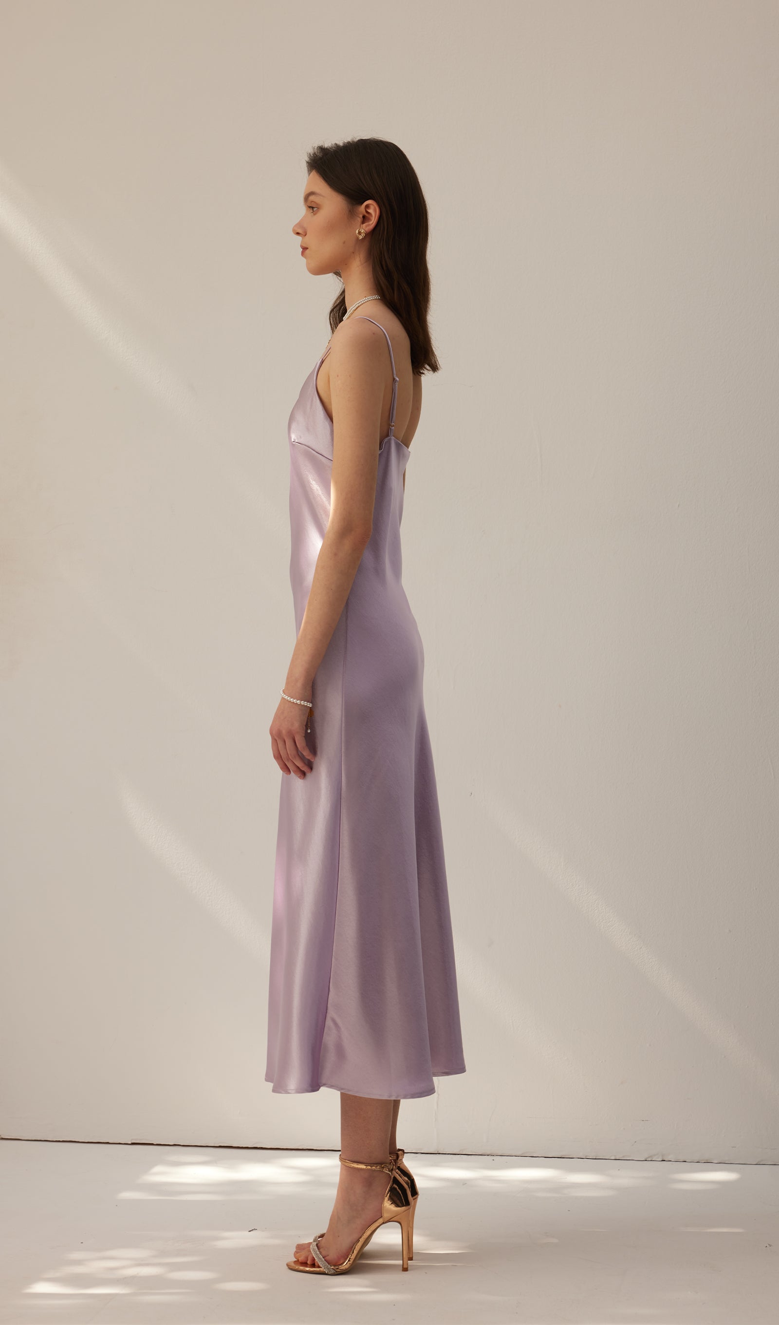 Saten Yelek Midi Elbise