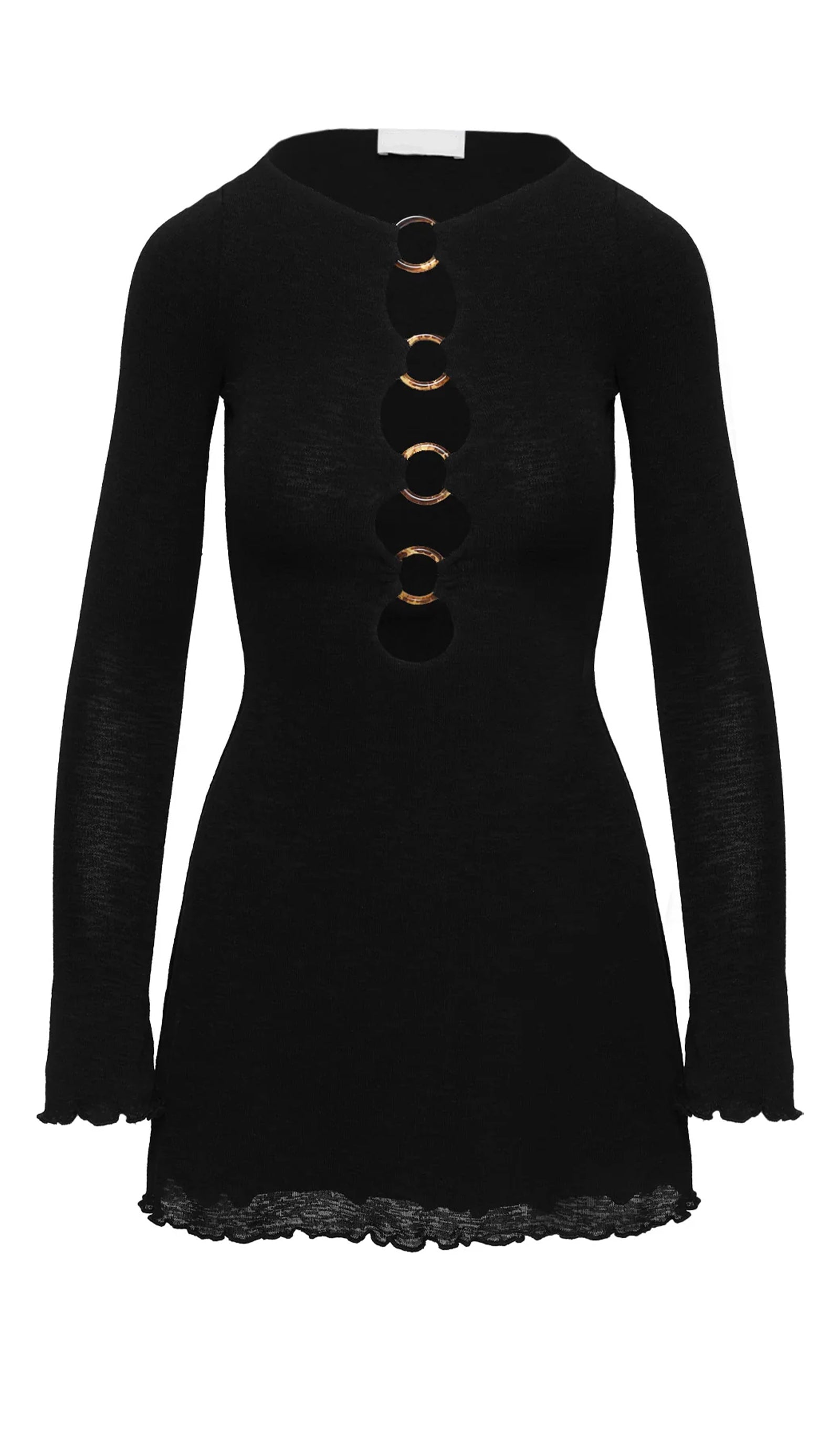 Dejonge Yüzüklü Mini Elbise Siyah