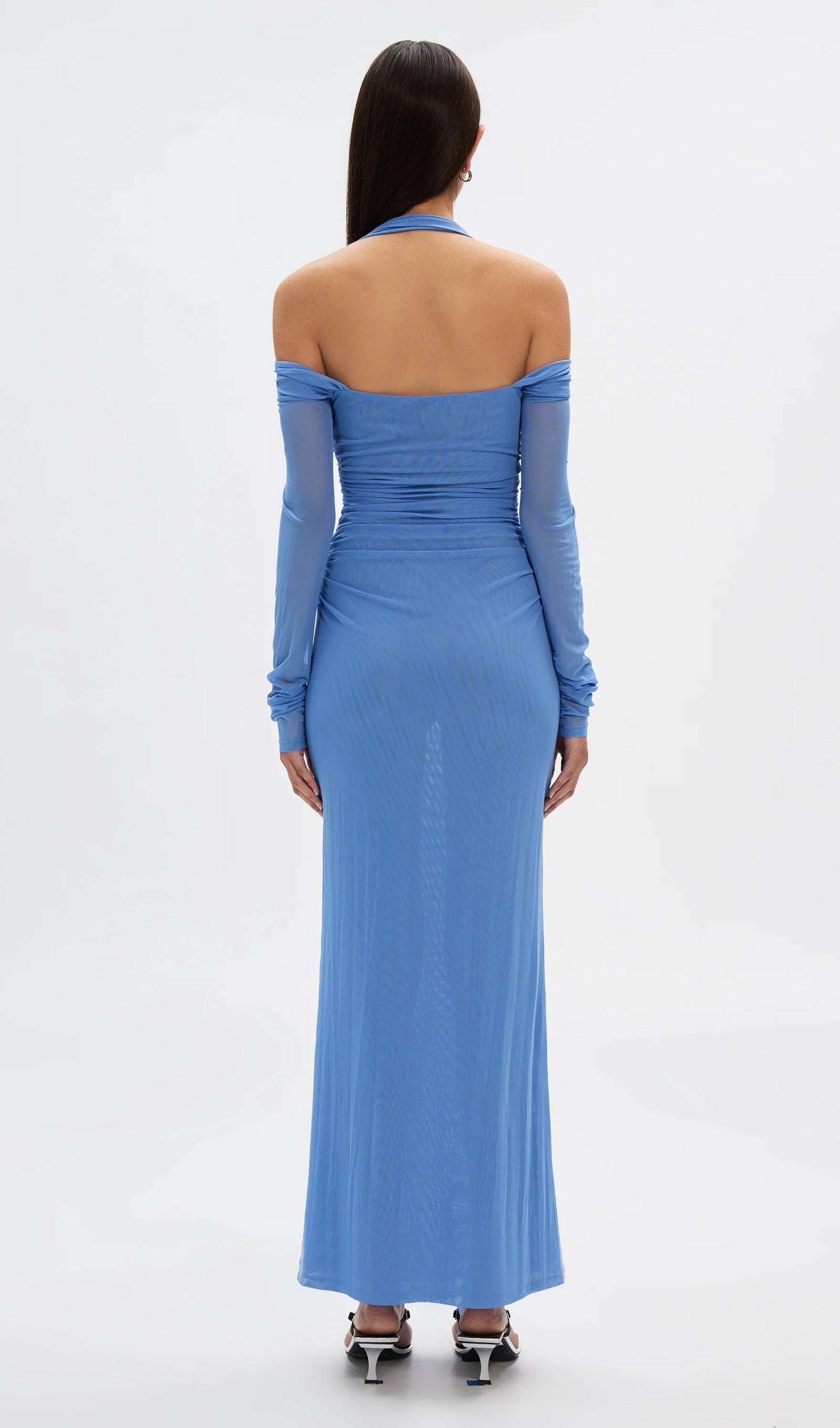 Halter File Uzun Elbise