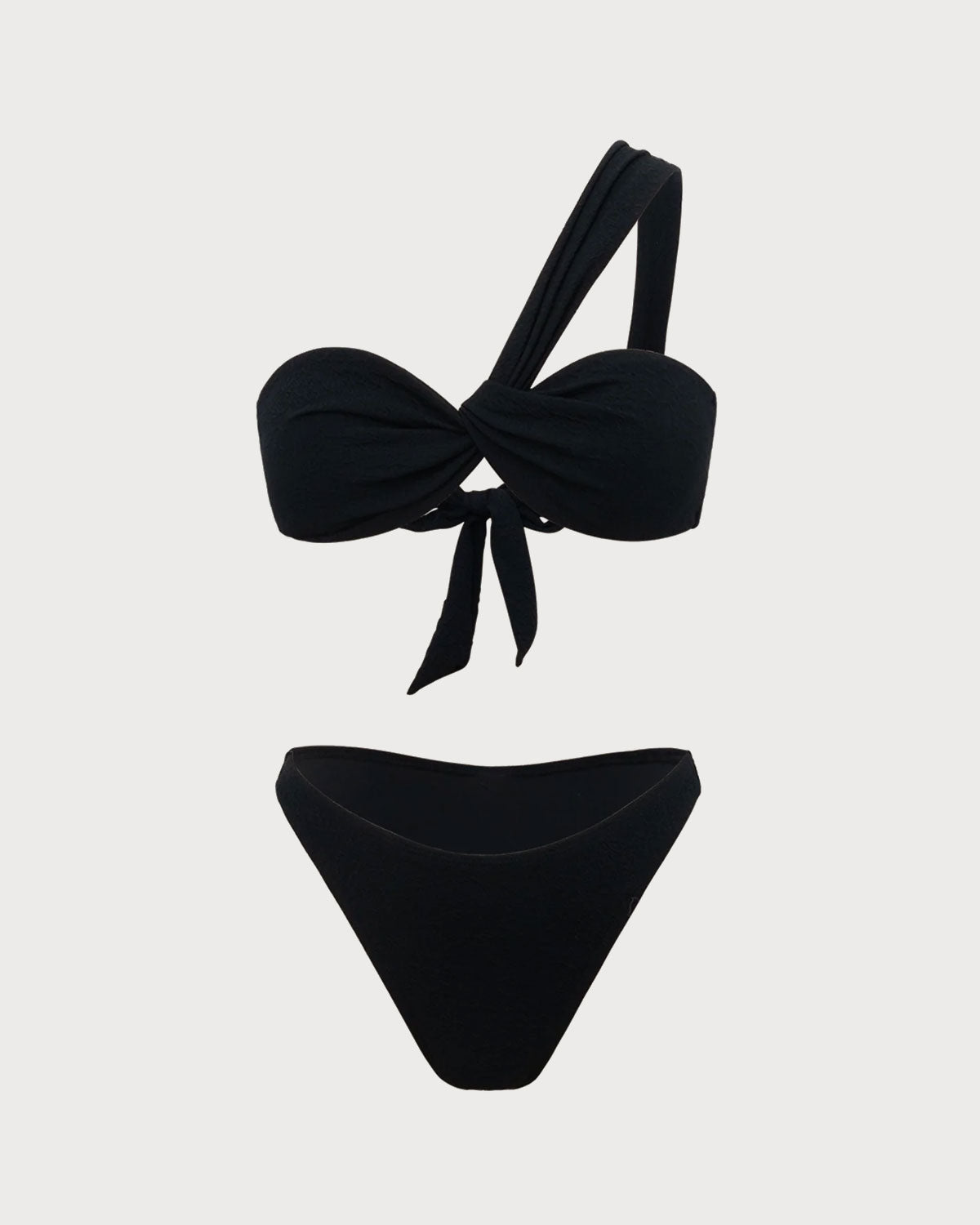 Siyah Dantelli Önü Bağlamalı Bikini Takımı