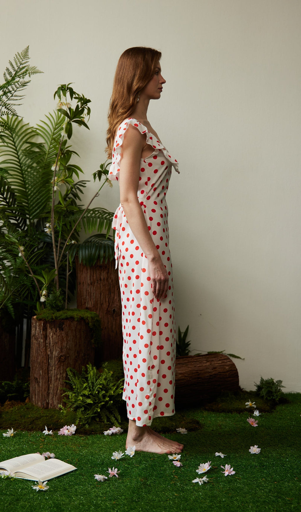 Polka Dot Uzun Elbise