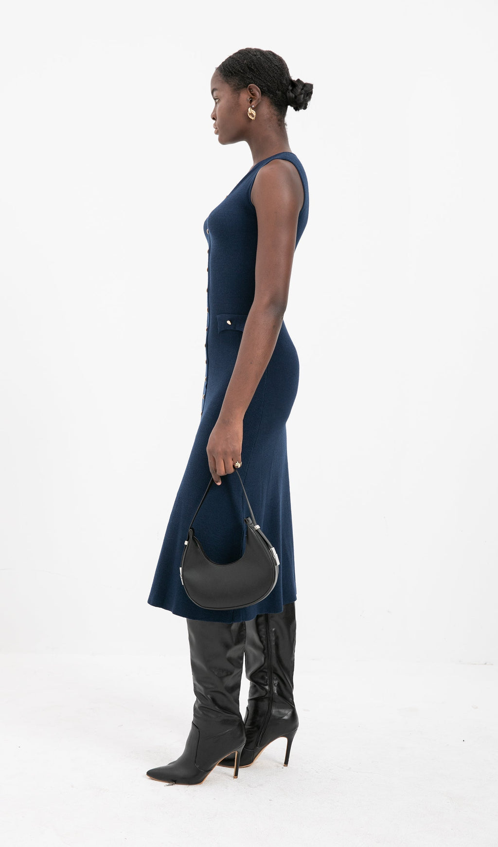 Trend A Kesim Örme Midi Elbise