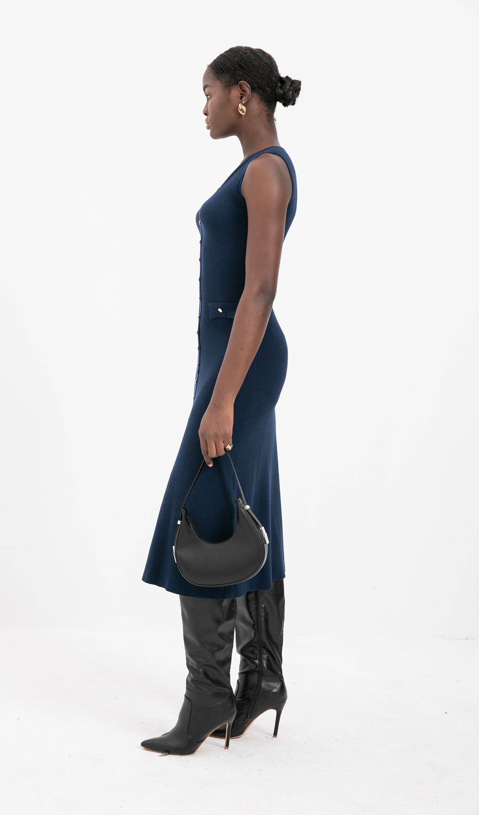 Trend A Kesim Örme Midi Elbise