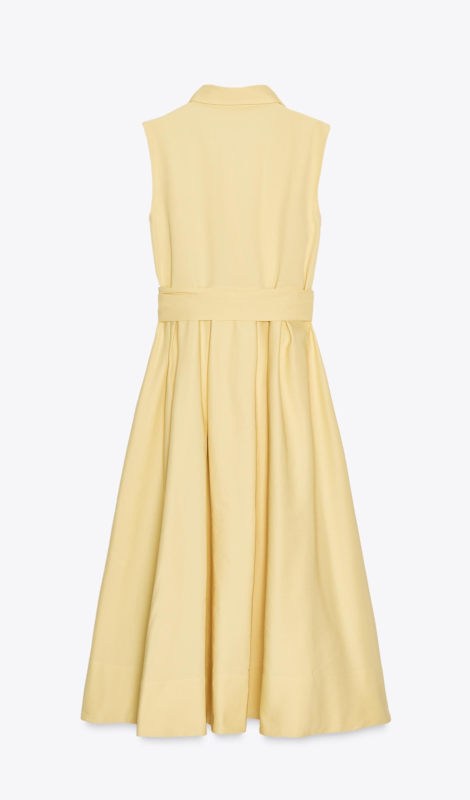 Kolsuz Kemerli Gömlek Midi Elbise