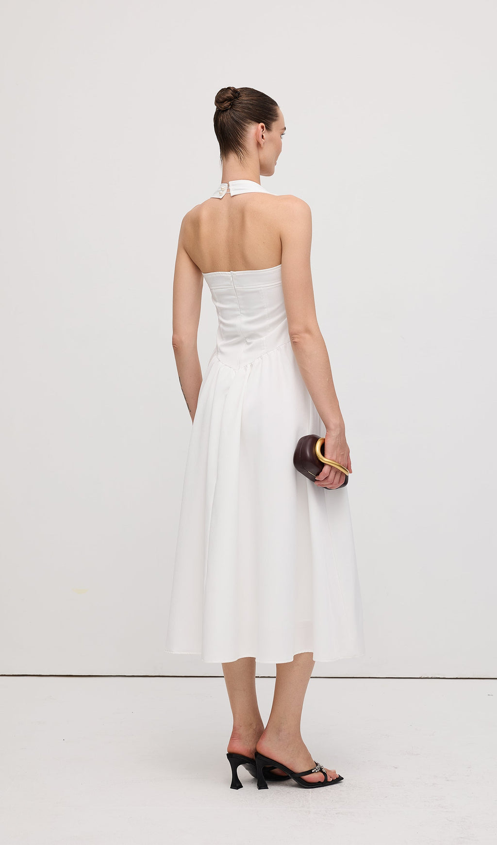 Düz Askılı Midi Elbise
